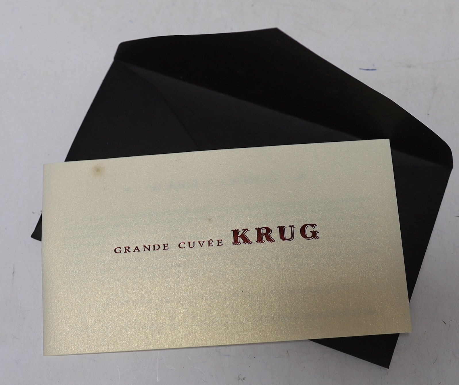 A bottle of Krug Grande Cuvee Champagne